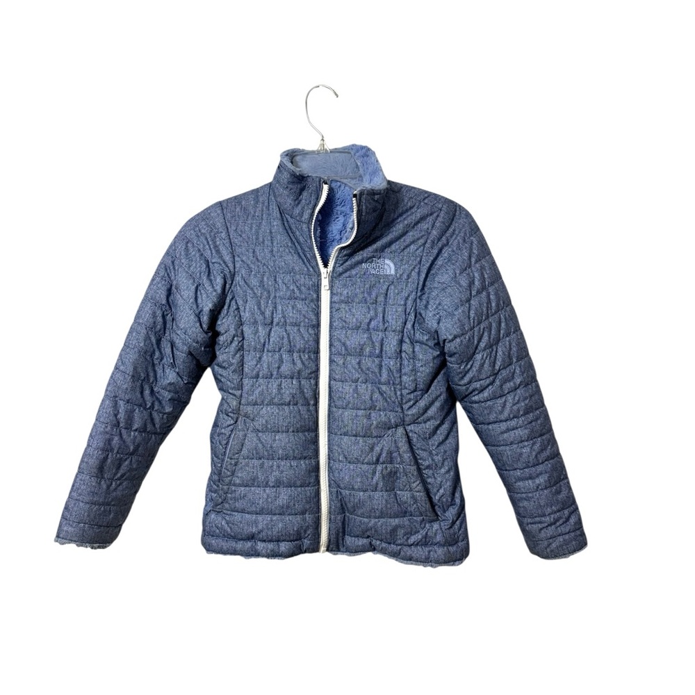 The North Face Light Blue Fleece Lined Jacket Girls Size M (10/12)